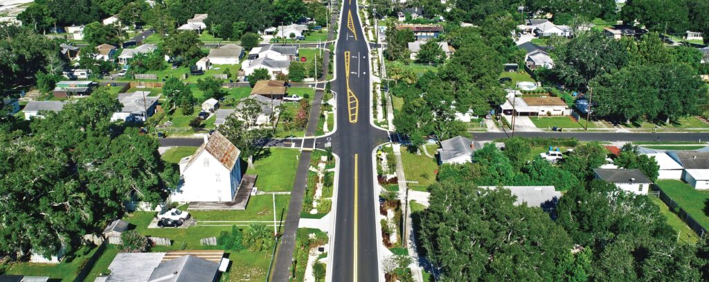 Aerial view of completed PK Avenue
